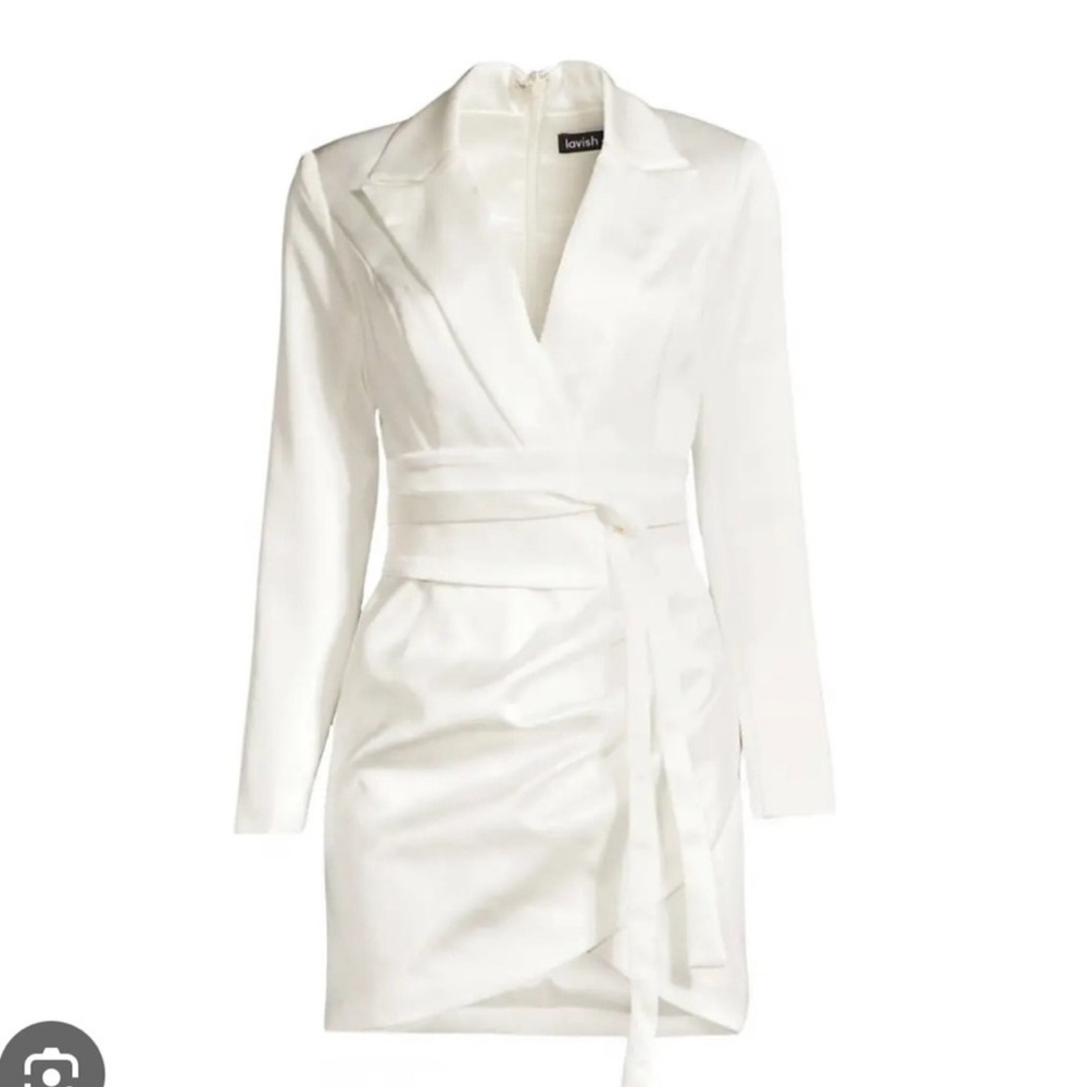 Lavish Alice White Long Sleeve Wrap Dress - NWT